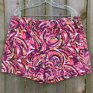 Merona Mod Paisley Pink Orange Shorts Sz 14